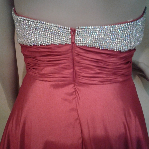 Jaaz Couture jewel stone embellished high lo dress - Picture 6 of 8